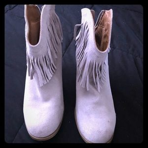 Fringe suede bootie